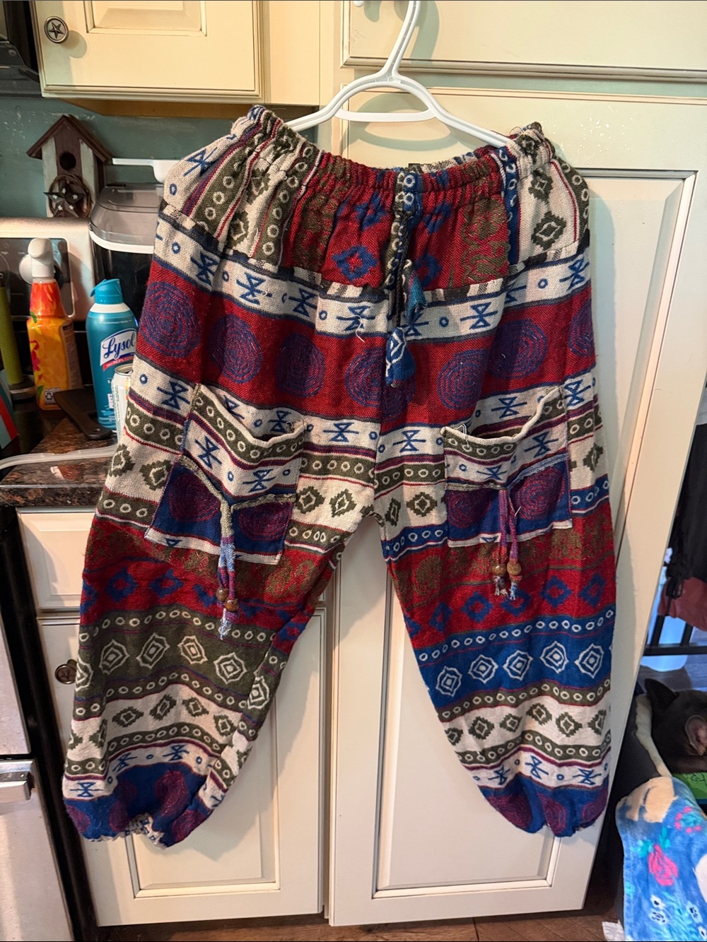 Bohemian Multicolor Elastic-Waist Lounge Trousers